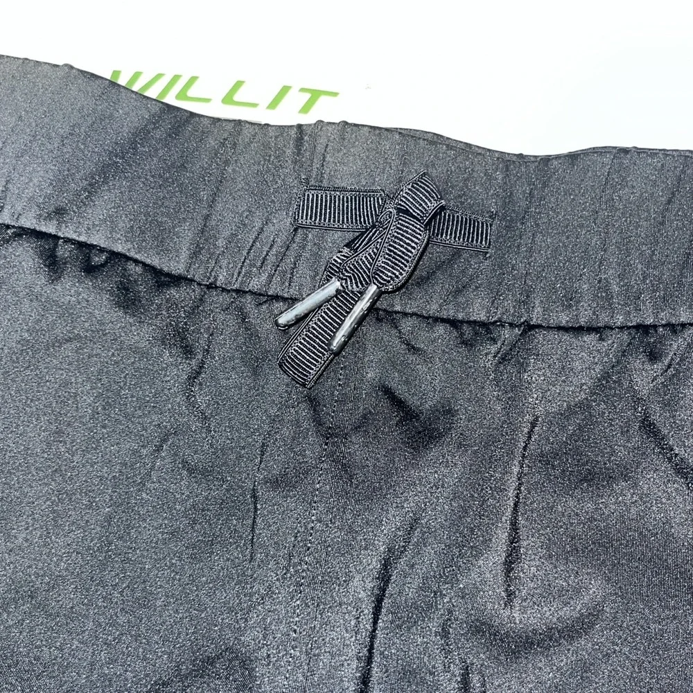 Willit Women's Size Medium Drawstring Shorts Black With Pockets - Picture 2 of 7